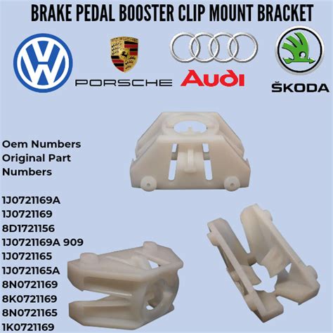 STL File BRAKE PEDAL BOOSTER CLIP MOUNT BRACKET AUDI VW SKODA PORSCHE