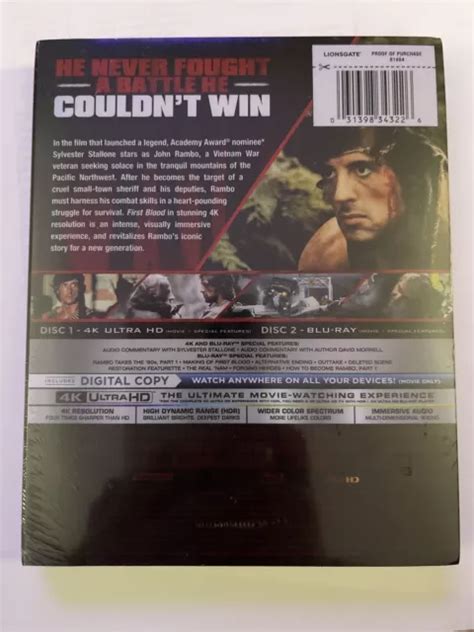 Rambo First Blood Con Steelbook K Uhd Blu Ray Digitale