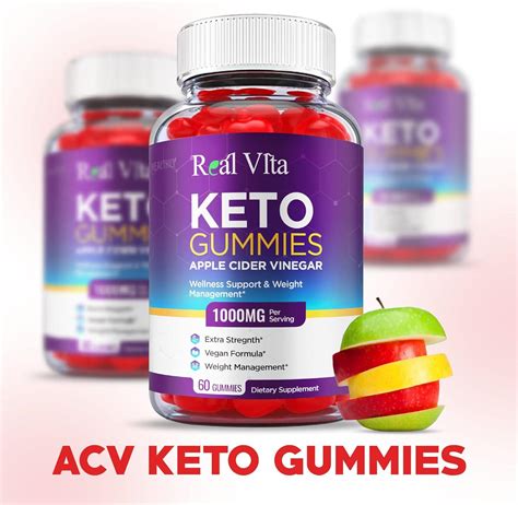 Real Vita Keto Gummies 3 Pack Apple Cider Vinegar Gummy For Weight