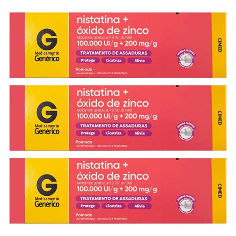 Kit Nistatina Xido De Zinco G Cimed Tratamento De Assadura