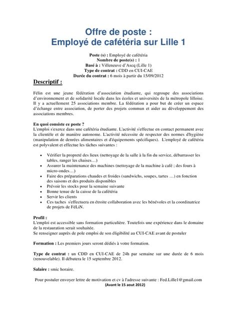 Lettre De Motivation Employ Polyvalent Restauration Laboite Cv Fr