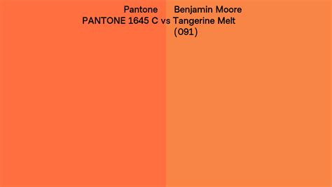 Pantone C Vs Benjamin Moore Tangerine Melt Side By Side