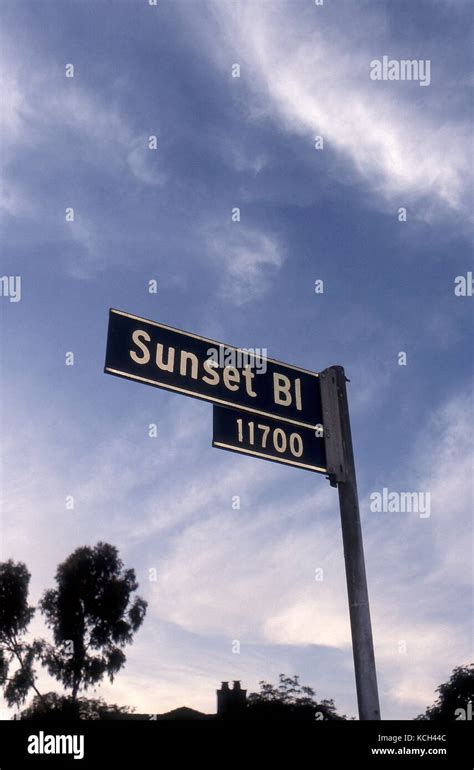 Sunset Blvd Street Sign Stock Photo Alamy