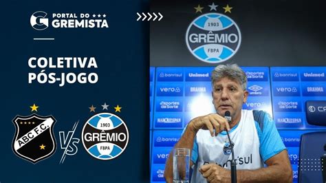 AO VIVO COLETIVA DE RENATO PÓS JOGO DE ABC 0X2 GRÊMIO YouTube