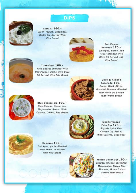 Our Menus Cool Breeze Cafe Bar