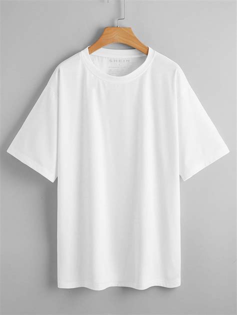 Solid Drop Shoulder Oversized Tee Oversized White Shirt Oversized