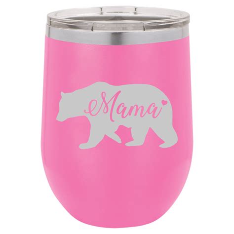 Stemless Wine Tumbler Coffee Travel Mug Glass Insulated Mama Bear Mom Mother Ebay