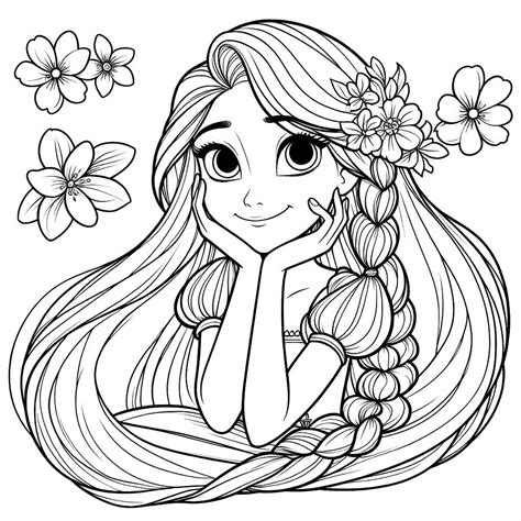 Rapunzel Coloring Page 20 4 Coloring Plates