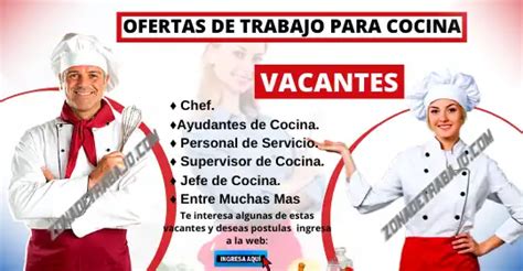 Se Busca Chef Cocineros Ayudantes De Cocina Para Cubrir Diferentes