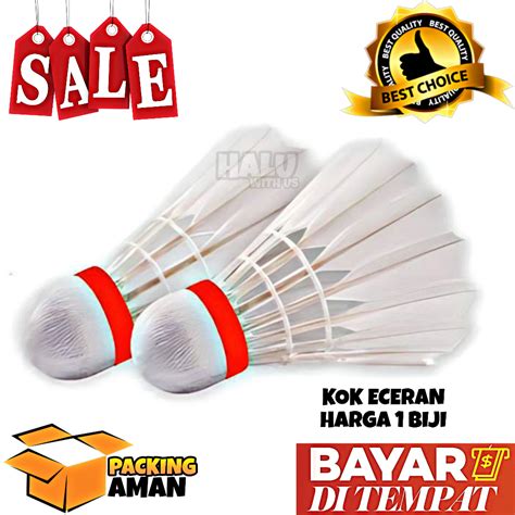 Jual BISA COD PROMO 1 Pcs Kok Bulu Tangkis Shuttlecock Kok