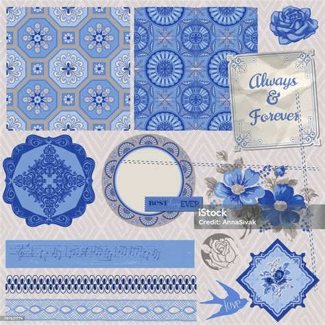 Scrapbook Design Elements Vintage Stock Illustration Download Image