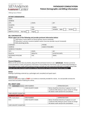 Fillable Online Mdanderson PATHOLOGY CONSULTATION Mdanderson Fax