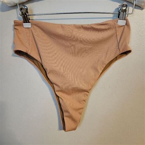 Abysse Swim Abysse Swimwearbottoms Thong Nude Tan Bikini Ribbed