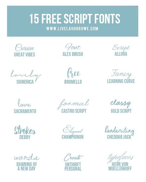 Free Script Fonts - Live Laugh Rowe