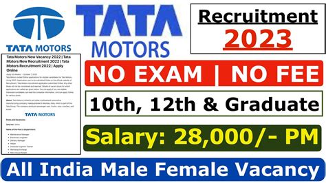 Tata Motors Recruitment Tata Motors Job Vacancy Tata