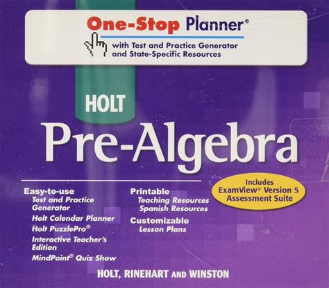 Holt Pre Algebra 9780030934681 Holt Rinehart Worksheets Library