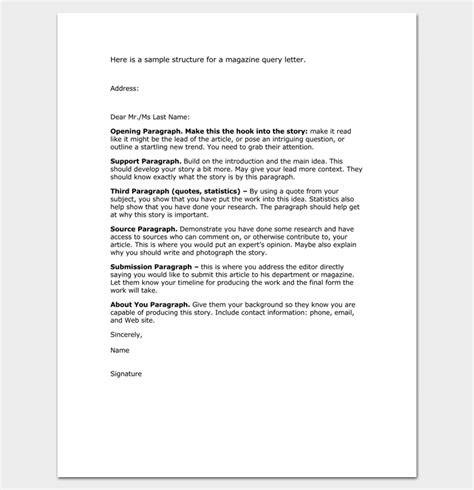 Query Letter Template 7 Formats Samples And Examples