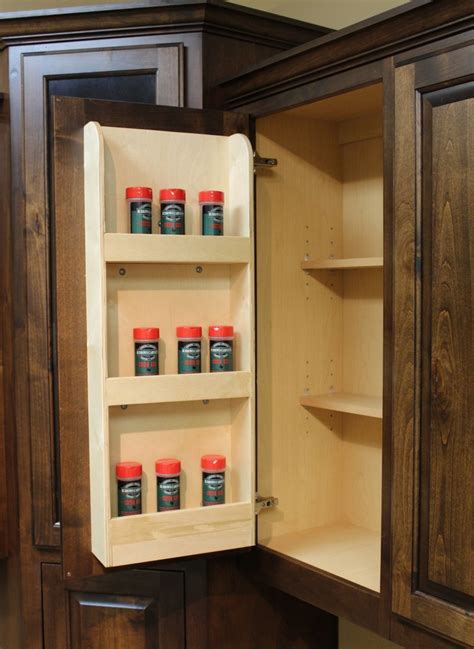 Spice Rack Door Mounted Burrows Cabinets Central Texas Builder