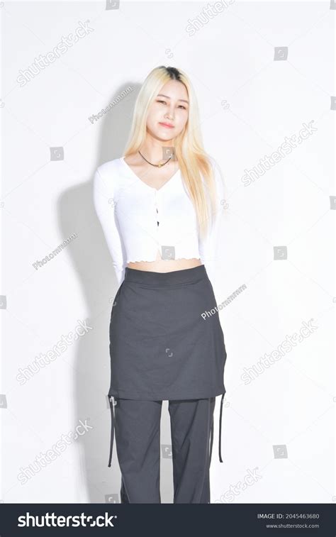 Beautiful Korean Woman Blonde Hair White Stock Photo Shutterstock