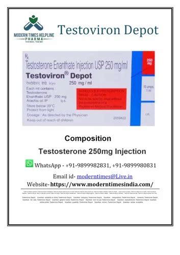 Testoviron Depot 250 Mg Injection At Best Price In New Delhi ID