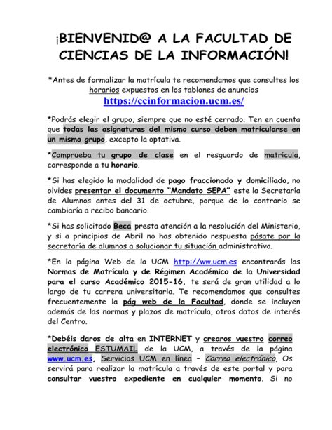 Introducción Facultad de Ciencias de la Información