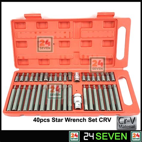 40pcs Star Wrench Set Crv 40pcs Hex Torx Star Spline Socket Screw Driver Combination Shopee