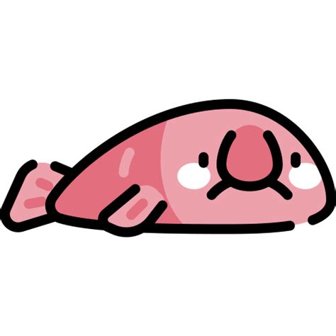 Blobfish Kawaii Lineal Color Icon