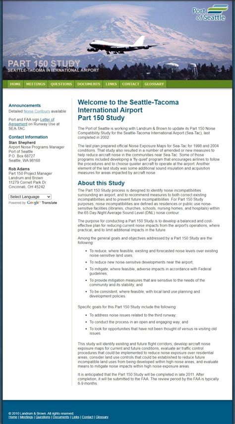 2013 Part 150 Study Sea Tac Noise Info