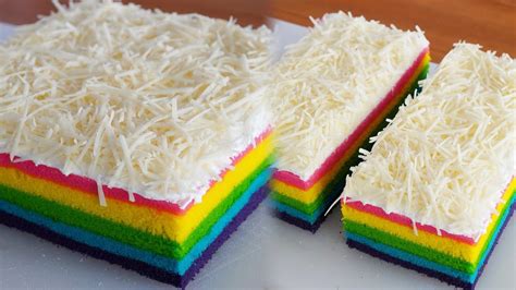 Resep Rainbow Cake Kukus Super Lembut Berhasil Cocok Untuk Pemula