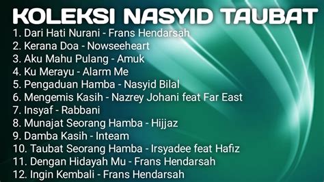 Koleksi Nasyid Terbaik Taubat Nasyidterbaru Koleksi Taubat Youtube