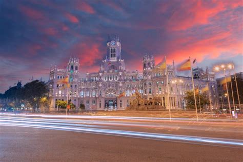 Madrid Spain at sunset stock image. Image of historic - 271418351