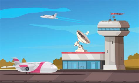 Airport Outdoor Cartoon Composition 4958625 Vector Art at Vecteezy