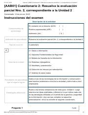 Examen Aab Cuestionario Resuelva La Evaluaci N Parcial Nro