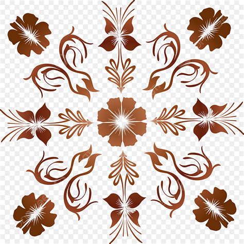 Batik Flower Vector Png Images Traditional Flower Batik For