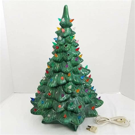 Vtg Holland Mold Green Ceramic Christmas Tree Flame Etsy