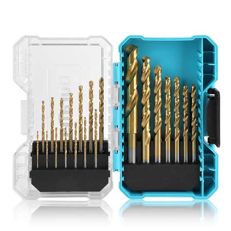 DURATECH Drill Bit Set 21PCS Titanium Impact Twist Drill Bit Set With