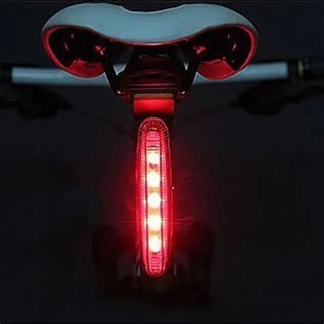 Bike Warning Flashing Lights Bicycle 5 LED Rear Tail Light Cycling Red Light MTB Bike Safety ...