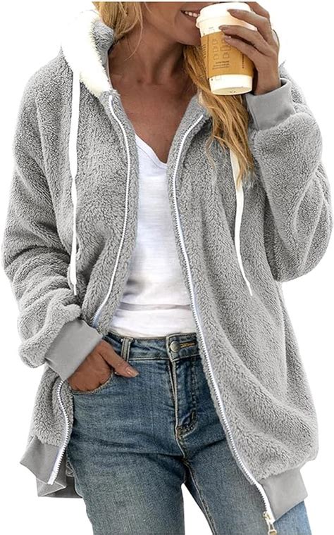 Fleecejacke Damen Lang Ohne Kapuze Strickjacken Elegant Bergangsjacke