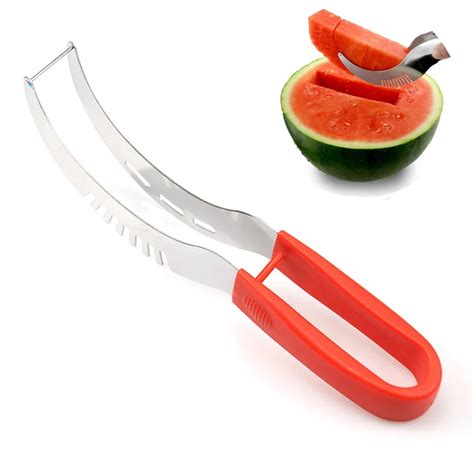 Stainless Steel Watermelon Slicer Fruit Cutter With Non Slip Silicone