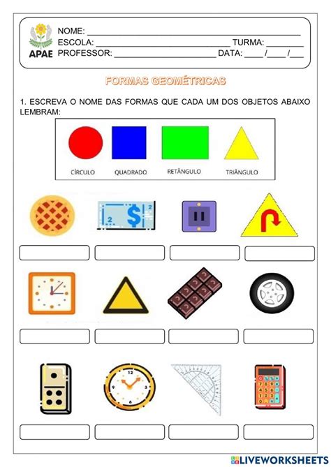 Atividades sobre Formas Geométricas Melhores Modelos