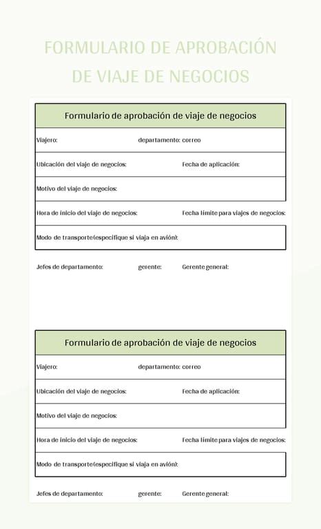 Plantilla De Formato Excel Formulario De Aprobaci N De Viaje De