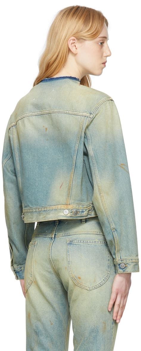 Maison Margiela Blue Cropped Denim Jacket Maison Margiela