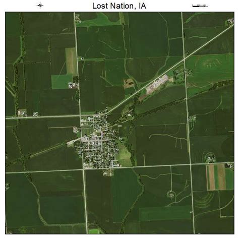 Aerial Photography Map of Lost Nation, IA Iowa