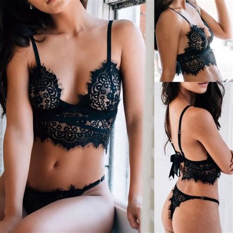 Wom Sexy Plus Size Lingerie Soutien Gorge String Ensemble Babydoll Vêtements de Nuit Sous