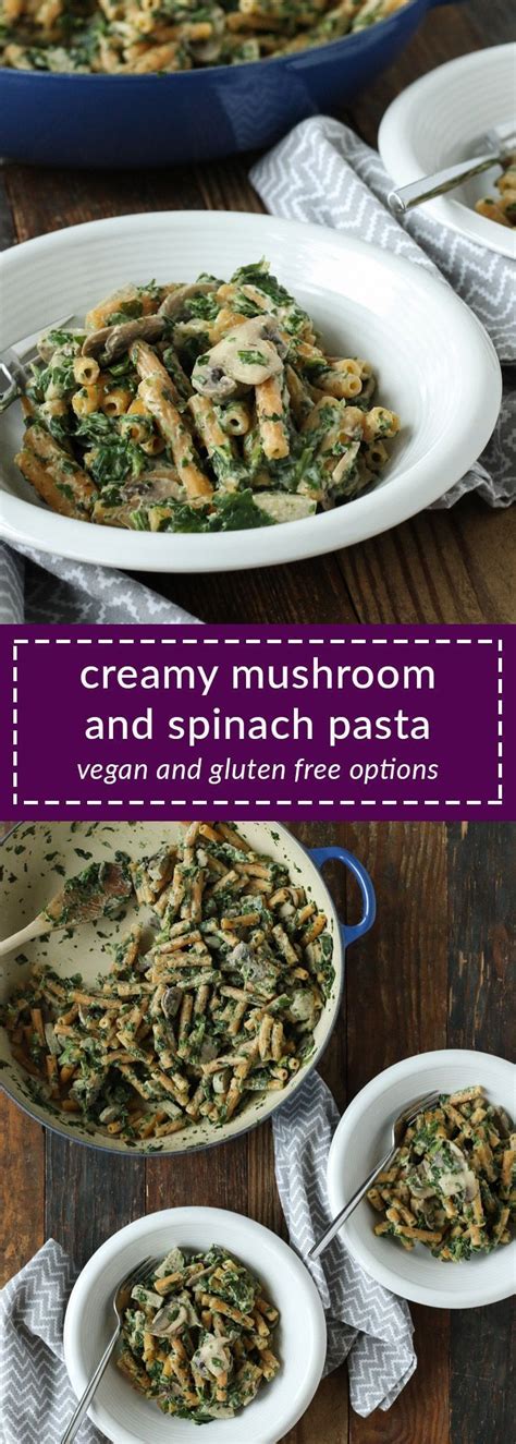 Creamy Mushroom And Spinach Pasta Tasty Seasons Recipe Dairy Free