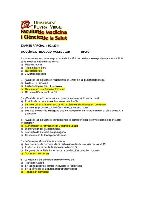 Examen Tipo Test De Anatomia I Preguntas Y Respuestas Repaso Ii The