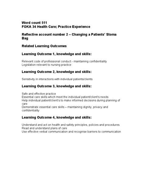 Reflective Account 2 1 Confidentiality Patient