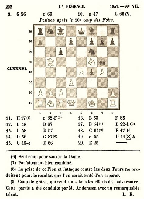 The Immortal Game Anderssen V Kieseritzky By Edward Winter