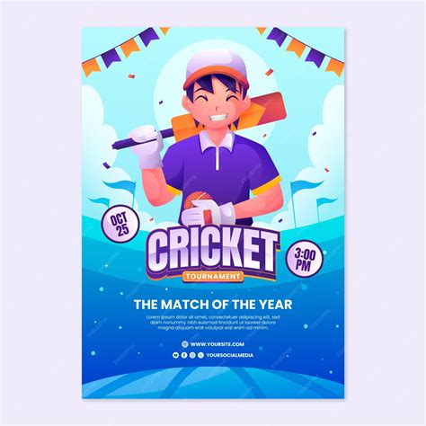 Premium Vector Cricket Poster Design Template