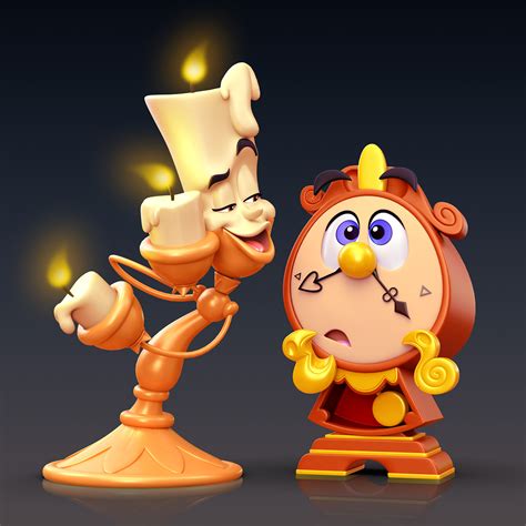 Beauty And The Beast Cogsworth And Lumiere